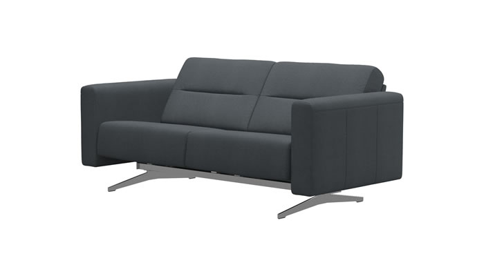 Stressless Stella 2 Seater Sofa in Yoredale Dark Grey Fabric